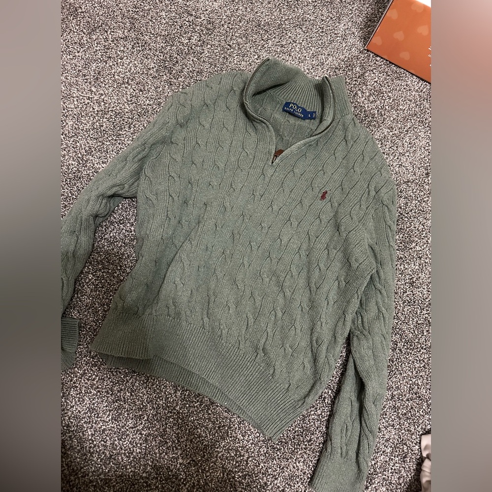 Ralph Lauren Cable-Knit Mock Neck Sweater size L